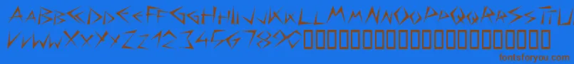 Bizarg Font – Brown Fonts on Blue Background