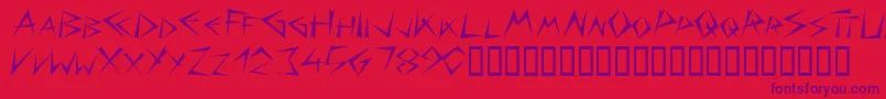 Bizarg Font – Purple Fonts on Red Background
