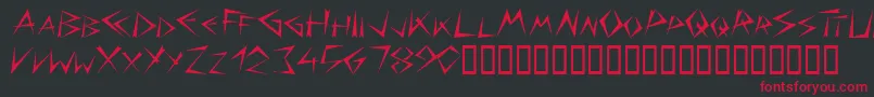 Bizarg Font – Red Fonts on Black Background