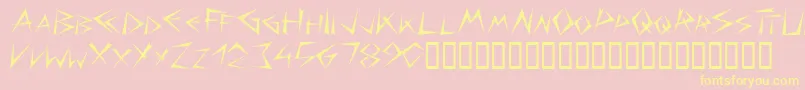 Bizarg Font – Yellow Fonts on Pink Background