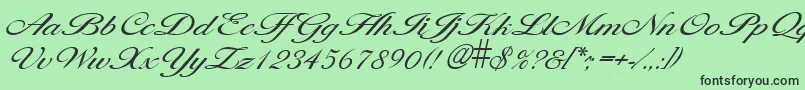 フォントLarisimalightRegular – 緑の背景に黒い文字