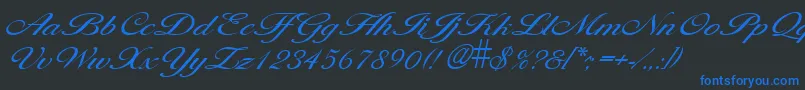 LarisimalightRegular-Schriftart – Blaue Schriften auf schwarzem Hintergrund