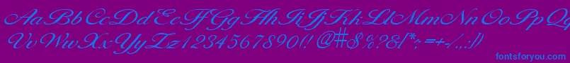 LarisimalightRegular-Schriftart – Blaue Schriften auf violettem Hintergrund