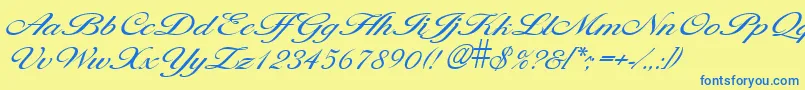 LarisimalightRegular-fontti – siniset fontit keltaisella taustalla