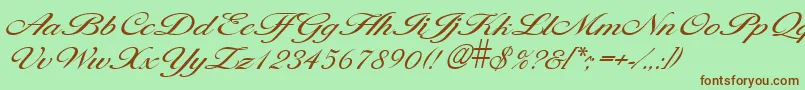 Шрифт LarisimalightRegular – коричневые шрифты на зелёном фоне