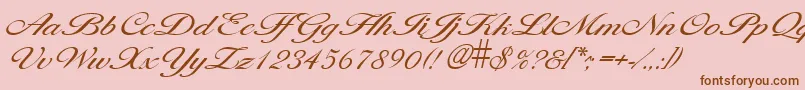 LarisimalightRegular-Schriftart – Braune Schriften auf rosa Hintergrund