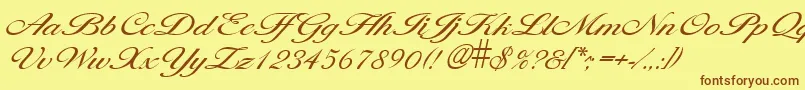 Шрифт LarisimalightRegular – коричневые шрифты на жёлтом фоне