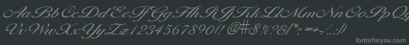 フォントLarisimalightRegular – 黒い背景に灰色の文字