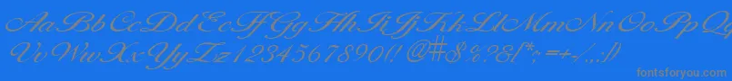 LarisimalightRegular-Schriftart – Graue Schriften auf blauem Hintergrund