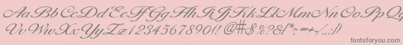 LarisimalightRegular-fontti – harmaat kirjasimet vaaleanpunaisella taustalla