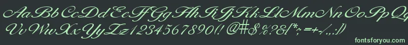 LarisimalightRegular Font – Green Fonts on Black Background