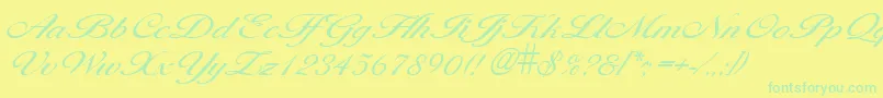 LarisimalightRegular Font – Green Fonts on Yellow Background