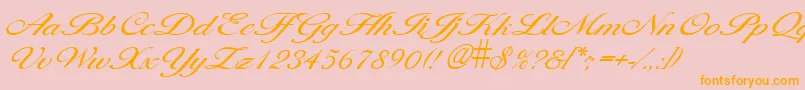 LarisimalightRegular-Schriftart – Orangefarbene Schriften auf rosa Hintergrund