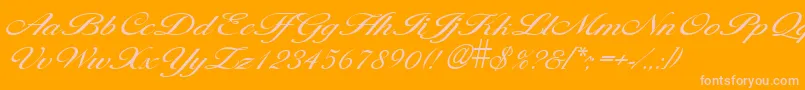 LarisimalightRegular-Schriftart – Rosa Schriften auf orangefarbenem Hintergrund