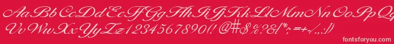 LarisimalightRegular-fontti – vaaleanpunaiset fontit punaisella taustalla