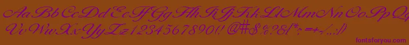 LarisimalightRegular Font – Purple Fonts on Brown Background