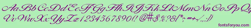 LarisimalightRegular Font – Purple Fonts on Green Background