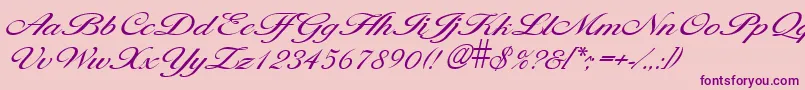 Czcionka LarisimalightRegular – fioletowe czcionki na różowym tle