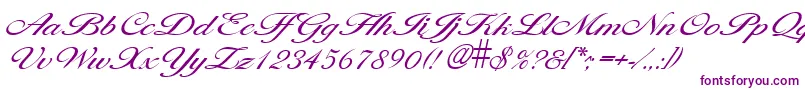 Czcionka LarisimalightRegular – fioletowe czcionki na białym tle