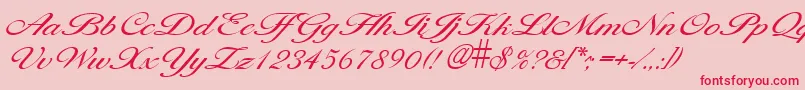 LarisimalightRegular-Schriftart – Rote Schriften auf rosa Hintergrund