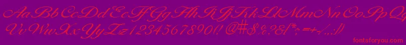 LarisimalightRegular Font – Red Fonts on Purple Background