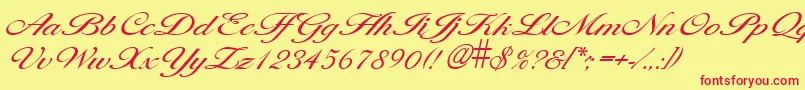 LarisimalightRegular-Schriftart – Rote Schriften auf gelbem Hintergrund
