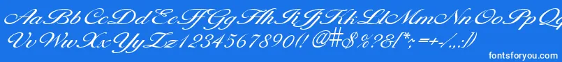 LarisimalightRegular-fontti – valkoiset fontit sinisellä taustalla