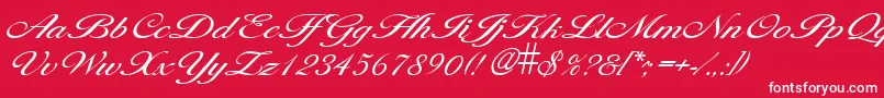 LarisimalightRegular-Schriftart – Weiße Schriften auf rotem Hintergrund