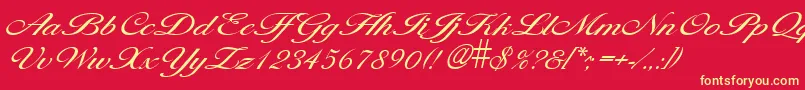 LarisimalightRegular Font – Yellow Fonts on Red Background