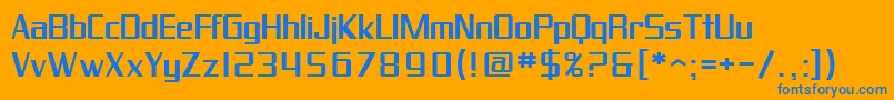 SfProverbialGothicExtended Font – Blue Fonts on Orange Background