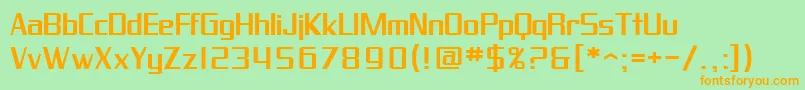 SfProverbialGothicExtended Font – Orange Fonts on Green Background