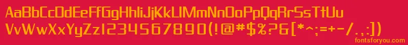 SfProverbialGothicExtended Font – Orange Fonts on Red Background