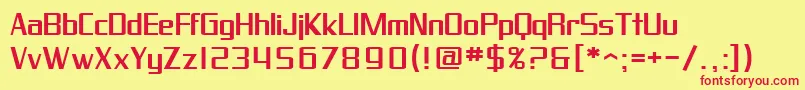 SfProverbialGothicExtended Font – Red Fonts on Yellow Background