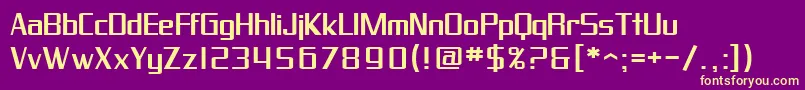 SfProverbialGothicExtended Font – Yellow Fonts on Purple Background
