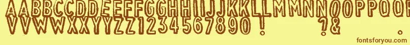VintageFind Font – Brown Fonts on Yellow Background