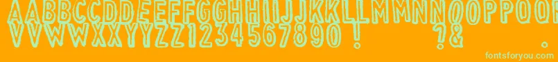 VintageFind Font – Green Fonts on Orange Background