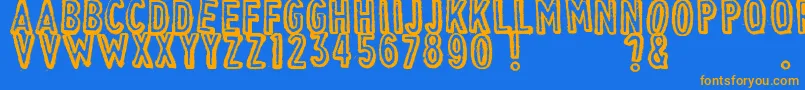 VintageFind Font – Orange Fonts on Blue Background