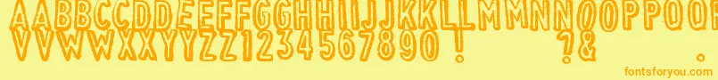 VintageFind Font – Orange Fonts on Yellow Background