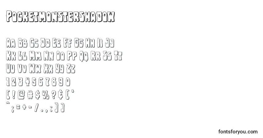 Schriftart Pocketmonstershadow – Alphabet, Zahlen, spezielle Symbole