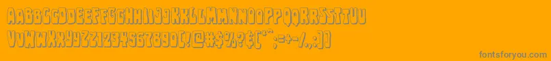 Pocketmonstershadow-Schriftart – Graue Schriften auf orangefarbenem Hintergrund