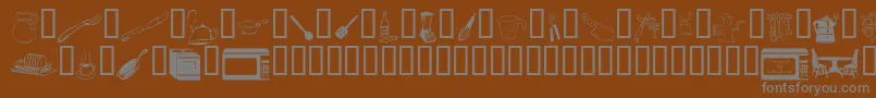 LcrKitchenDings Font – Gray Fonts on Brown Background