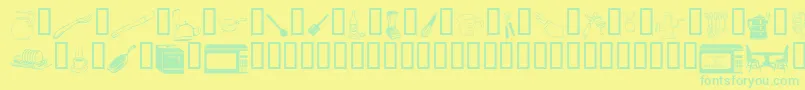 LcrKitchenDingsフォントについての詳細 フォントLcrKitchenDings – 黄色い背景に緑の文字