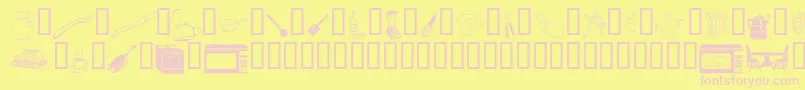 LcrKitchenDings Font – Pink Fonts on Yellow Background