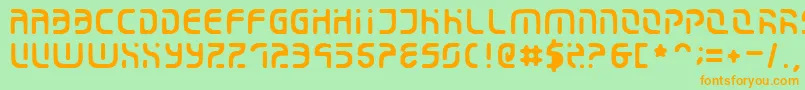 Eroded2020 Font – Orange Fonts on Green Background