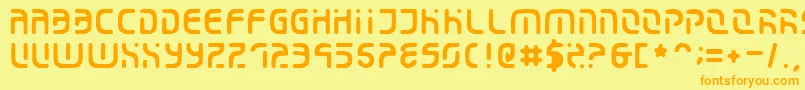 Eroded2020 Font – Orange Fonts on Yellow Background