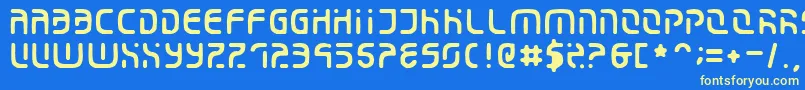 フォントEroded2020 – 黄色の文字、青い背景