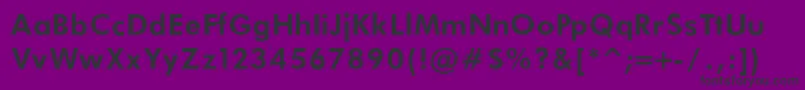 Weitere Informationen zur FuturaBookBoldRegular-Schriftart FuturaBookBoldRegular-Schriftart – Schwarze Schriften auf violettem Hintergrund