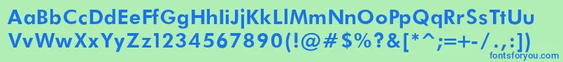 FuturaBookBoldRegular Font – Blue Fonts on Green Background
