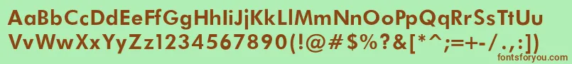 FuturaBookBoldRegular Font – Brown Fonts on Green Background