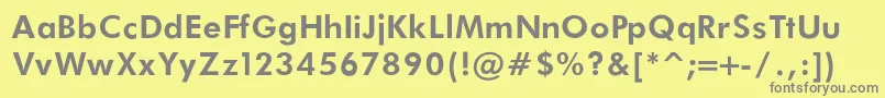FuturaBookBoldRegular Font – Gray Fonts on Yellow Background